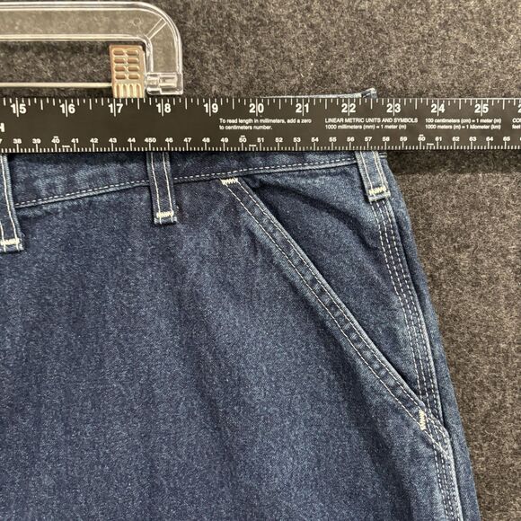 Carhartt Jeans Mens 46x34 Blue Loose Original Fit Work Dungaree Denim Pants - Picture 9 of 12